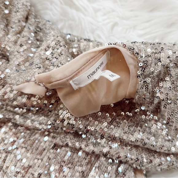 Maurices Elegant Edgely Sequin Padded Shoulder Top Women’s Size Medium - Picture 8 of 8